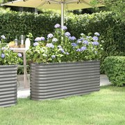 vidaXL Plantenbak 152x40x68 cm gepoedercoat staal grijs