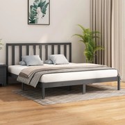 vidaXL Bedframe massief hout grijs 180x200 cm 6FT Super King