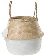 Kahs Borl Rieten Mand Ø35 X 32 Cm & Wit - Sklum