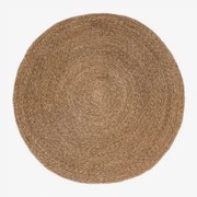 Ronde Vloerkleed Ø145 Cm Van Natuurlijk Jute Drak Yute - Sklum