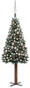 vidaXL Kerstboom met LED's en kerstballen smal 180 cm groen