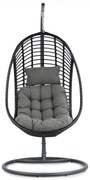 Coco Vedella Hangstoel Wicker/Aluminium Zwart