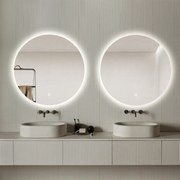 Set van 2 Saniclear Circle ronde spiegels met LED-verlichting 60cm incl. spiegelverwarming