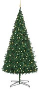 vidaXL Kunstkerstboom met LED's en kerstballen 400 cm groen