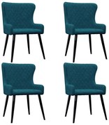 vidaXL Eetkamerstoelen 4 st fluweel blauw