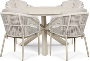 Tuinset 4 personen 120 cm Rope Zand/Beige Lifestyle Garden Furniture Monaco/Xento