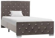 vidaXL Bedframe stof grijs 90x200 cm