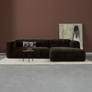 Bruine Hoekbank Met Chaise Longue Rechts