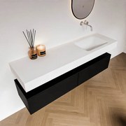 Zaro Alan badmeubel 160cm urban 2 lades met vrijhangende wastafel cloud rechts zonder kraangat talc