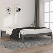 vidaXL Bedframe massief grenenhout grijs 140x200 cm