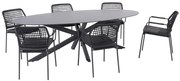 Taste by 4 Seasons Barista tuinset antraciet met Privada tafel met ellips HPL blad slate anthracite 240 x 107 cm Tuinset   antraciet weerbestendig