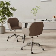 vidaXL Eetkamerstoelen draaibaar 2 st stof taupe