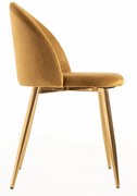 Set van 4 Vint Fluwelen Gouden Stoelen