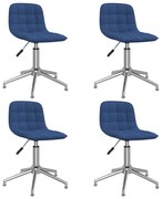 vidaXL Eetkamerstoelen draaibaar 4 st stof blauw