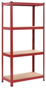 vidaXL Opbergrek 80x40x160 cm staal en MDF rood