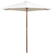 vidaXL Parasol 270x270 cm houten paal crèmewit