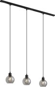 Modern railsysteem zwart met 3 hanglampen 1-fase - Iconic Lava