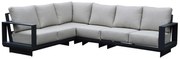 Avellino hoek loungeset 4 delig antraciet aluminium soft grey