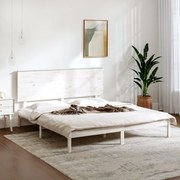 vidaXL Bedframe massief grenenhout wit 160x200 cm