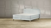 Emma Original Elite Boxspring Bed 160x200 - Mint - Strepen Hoofdbord - Beukenhout Pootjes