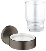 GROHE Essentials Bekerhouder - met glas - wandmontage - brushed hard graphite SW98929 / 0438136