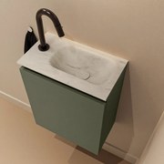 Mondiaz Ture DLux toiletmeubel 40cm army met wastafel opalo rechts met kraangat