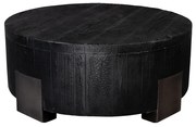 Dutchbone Coals Ronde Salontafel Zwart Hout - 81 X 81cm.