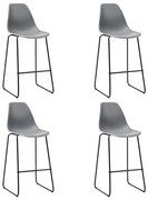 vidaXL 281504  Bar Stools 4 pcs Grey Plastic