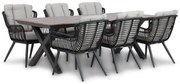 Tuinset 6 personen 240 cm Wicker/Aluminium/Aluminium/wicker Zwart Coco Azzano/Forest