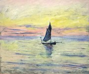 Kunstreproductie The Sailing Boat, Evening Effect (1885), Claude Monet