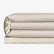 Sampras Satijnen Dekbedovertrek Met 300 Draden Per Inch Naakt Beige & Bed 135/140cm (220 X 220 Cm) - Sklum