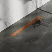 Brauer Douchegoot - 80x7.5cm - vloerflens - tegelinlegrooster omkeerbaar - RVS - geborsteld koper DR-MRF80GK