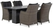 Tuinset 4 personen 180 cm Wicker Taupe Garden Collections Buckingham/Graniet
