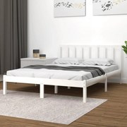 vidaXL Bedframe massief grenenhout wit 120x200 cm