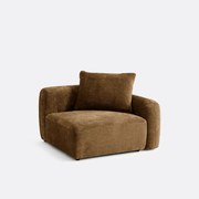 Halfzits bank met rechte armleuning, jacquard chenille, AMAD