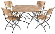 Bellini dining tuinset 120 cm rond 5 delig teak 4 Seasons Outdoor