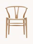 Houten stoel CH24 met handgevlochten zitvlak