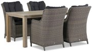 Tuinset 4 personen 180 cm Wicker Taupe Garden Collections Buckingham/Bristol