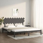 vidaXL Bedframe massief hout grijs 180x200 cm 6FT Super King