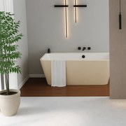 Polysan Skylla halfvrijstaand bad beige mat/wit mineraalmarmer 170x75cm