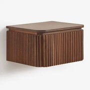 Mesita De Noche Zwevend Rechthoekig 35x30 Cm In Acaciahout Biljandi Donker Acaciabruin - Sklum