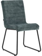 Goossens Eetkamerstoel Dax grijs velvet stof leuning, urban industrieel