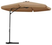 vidaXL Parasol met stalen paal 300 cm taupe