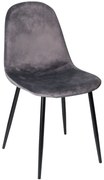 Set 4 Stoelen Teok Zwart Fluweel