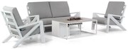 Stoel en Bank Loungeset 4 personen Aluminium Wit  Santika Furniture Santika Cinta