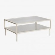 Rectangulaire Salontafel 90x60 Cm Van Staal En Glas Paoline Beige – Crème - Sklum