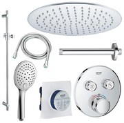 GROHE Grohtherm Regendoucheset opbouw - hoofddouche 25cm - handdouche rond - plafondarm - glijstang 90 cm - chroom sw105953 SW104917  SW720552 SW496814 SW767373 SW76