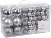 Christmas Collection - set van 94 plastic kerstballen - Diameter 3cm tot 10 cm - zilver