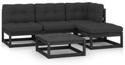 vidaXL 5-delige Loungeset met kussens massief grenenhout