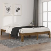 vidaXL Bedframe massief grenenhout honingbruin 140x200 cm